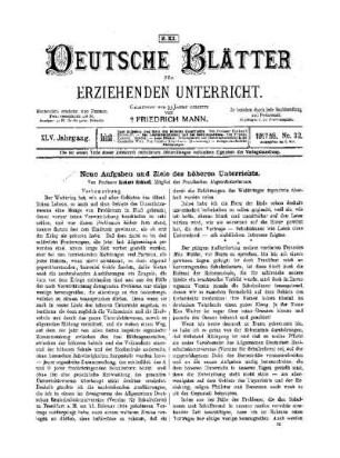 Neue Aufgaben und Ziele des höheren Unterrichts