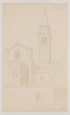 Santa Corona in Vicenza [aus einem Konvolut von 107 Blatt Architekturstudien und Skizzen einer Italienreise]