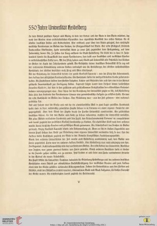 550 Jahre Universität Heidelberg