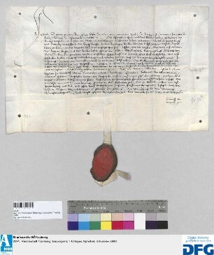 Georius, Abt des Benediktinerklosters St. Egidien in Nürnberg, stellt ein Vidimus aus von dem Gebotbriefe des Kaisers Friedrich III. vom 26. Januar 1462.
