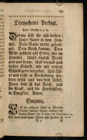 259-275, Dreyzehente Predigt