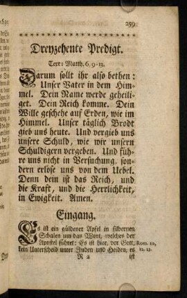 259-275, Dreyzehente Predigt