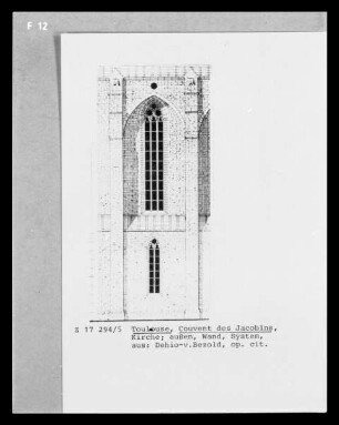 Toulouse, Aufriss der Klosterkirche der Jakobiner