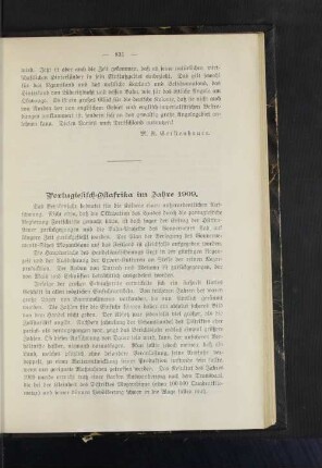 Portugiesisch-Ostafrika im Jahre 1909.