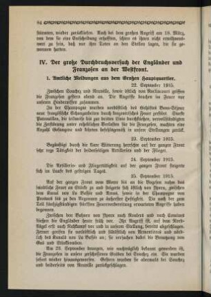 84-95, IV. Der große Durchbruchsversuch der Engländer und Franzosen an der Westfront