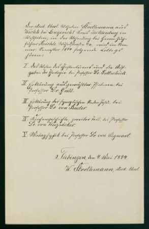 Belegungen Sommersemester 1894