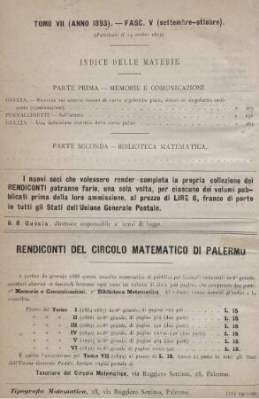 Indice delle materie.