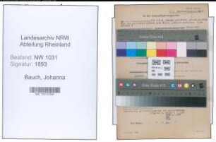 Entnazifizierung Johanna Bauch , geb. 14.12.1900 ()