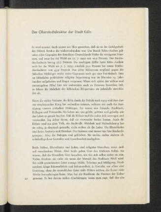 Der Oberstadtdirektor der Stadt Köln