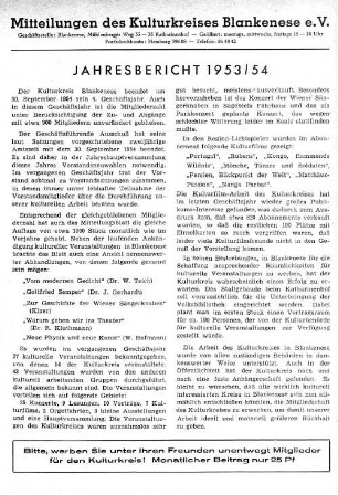 Jahresbericht 1953/54