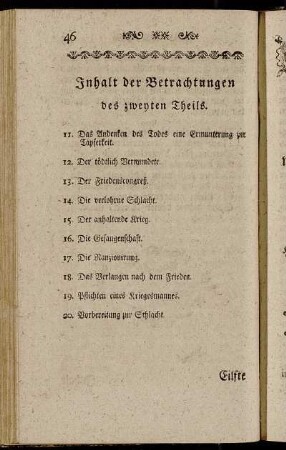 Inhalt der Betrachtungen des zweyten Theils