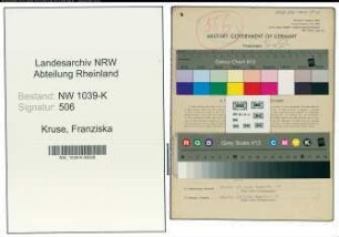 Entnazifizierung Franziska Kruse , geb. 15.01.1905 (Bankangestellte)