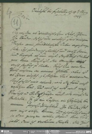 Eigenh. Brief von August Ludwig Hülsen an August Wilhelm von Schlegel, Lentzke, 14.03.1799