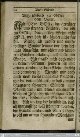 Buß-Gebeth zu Gott dem Vater