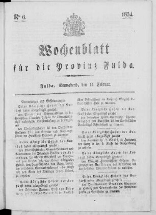 Nr. 6, Ausgabe vom 11. Februar 1854