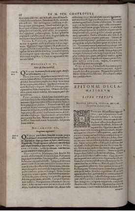 Epitomae Declamationum Liber Tertius