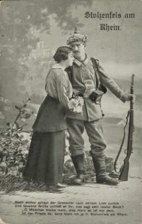 Stolzenfels am Rhein. Noch einmal schaut der Grenadier [...]
