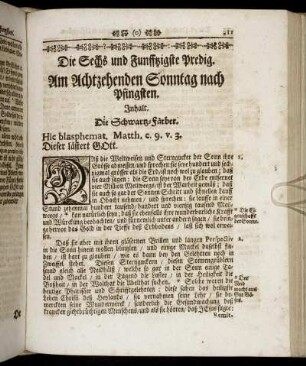 Die Sechs und Funfftzigste Predig. Am Achtzehenden Sonntag nach Pfingsten. - Die Sechtzigste Predig. Am Zwey und zwantzigsten Sonntag nach Pfingsten.