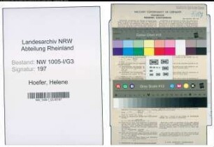 Entnazifizierung Helene Hoefer , geb. 07.10.1914 (Verkaeuferin)