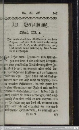 LII. Betrachtung. Offenb. XXI, 4.