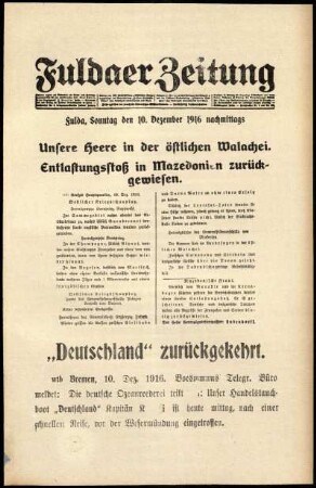 Ausgabe vom Sonntag, den 10. Dezember 1916.