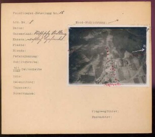 Foto einer russischen Stellung westlich von Szafranki (Luftbild)