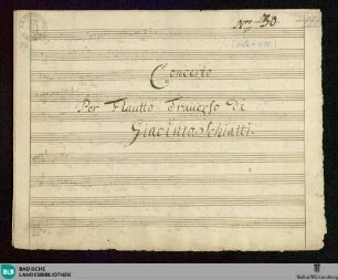 Concertos - Mus. Hs. 871 : fl, vl (2), a-vla, vlc; D; GroF 814