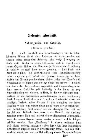 Siebenter Abschnitt. Nahrungsmittel und Getränke.