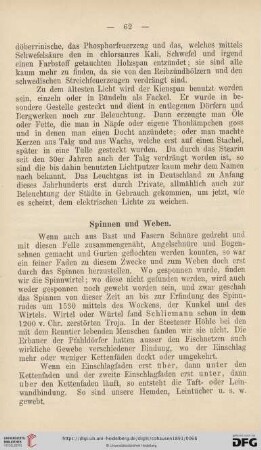 Spinnen und Weben