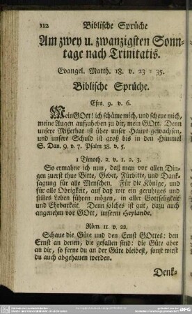 Am zwey u. zwanzigsten Sonntage nach Trinitatis