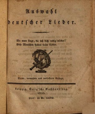 Auswahl deutscher Lieder