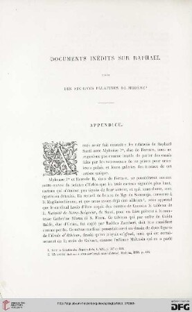 15: Documents inédits sur Raphael tirés des archives palatines de Modène, [3]