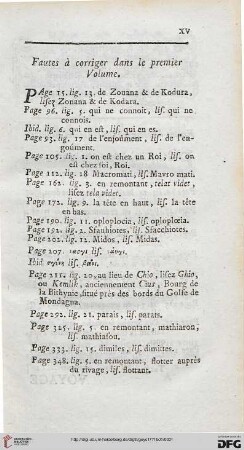Fautes à corriger dans le premier volume