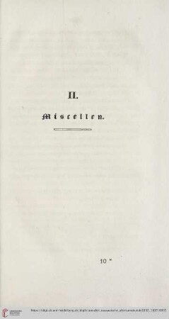 II. Miscellen