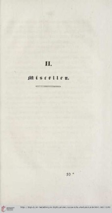 II. Miscellen