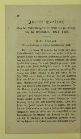 Zweite Periode. Von der Selbstständigkeit der Stadt bis zur Einführung der Reformation. 1224 - 1529
