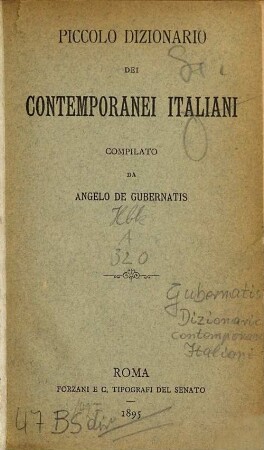 Piccolo dizionario dei contemporanei italiani