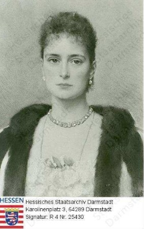 Alexandra Fjodorowna Zarin v. Russland geb. Prinzessin Alix v. Hessen und bei Rhein (1872-1918) / Porträt, vorblickendes Brustbild