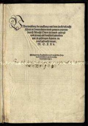 Lehrbuch für Messung und Perspektive