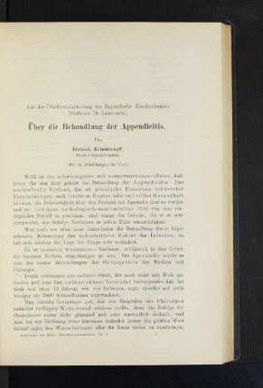 Über die Behandlung der Appendicitis.