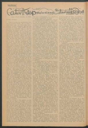 Cartas al provinciemo desconocido