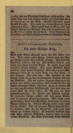 Sieben und zwanzigste Erzählung. Der zweite schlesische Krieg