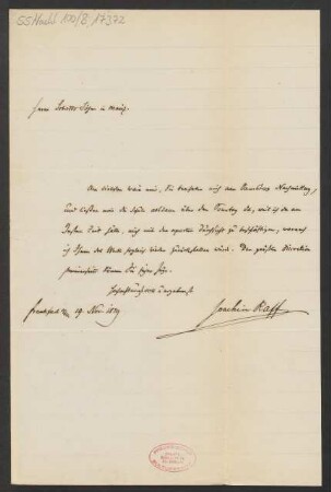Brief an B. Schott's Söhne : 19.11.1879