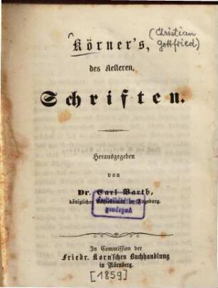 Körner's des Älteren, Schriften