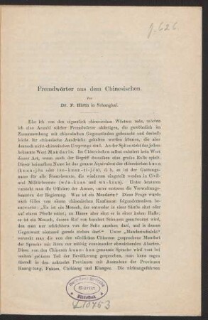 Fremdwörter aus dem Chinesischen.