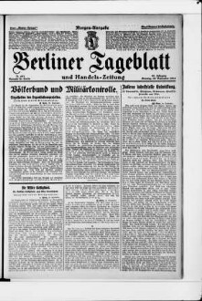 Berliner Tageblatt und Handels-Zeitung, Morgen-Ausgabe