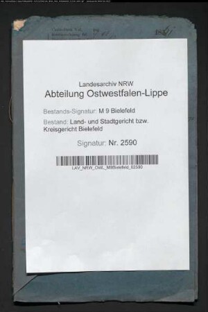 Erblasser: Mühlenkamp, Joseph: Testament