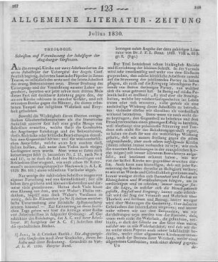 Danz, J. T. L.: Die Augspurgische Confession nach ihrer Geschichte, ihrem Inhalte und ihrer Bedeutung. Grundriß zu Vorlesungen nebst Angabe der dazu gehörigen Literatur. Jena: Cröcker 1829