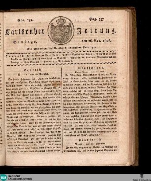 Karlsruher Zeitung, [No. 187]