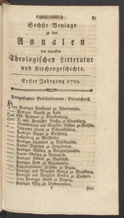 Sechste Beylage